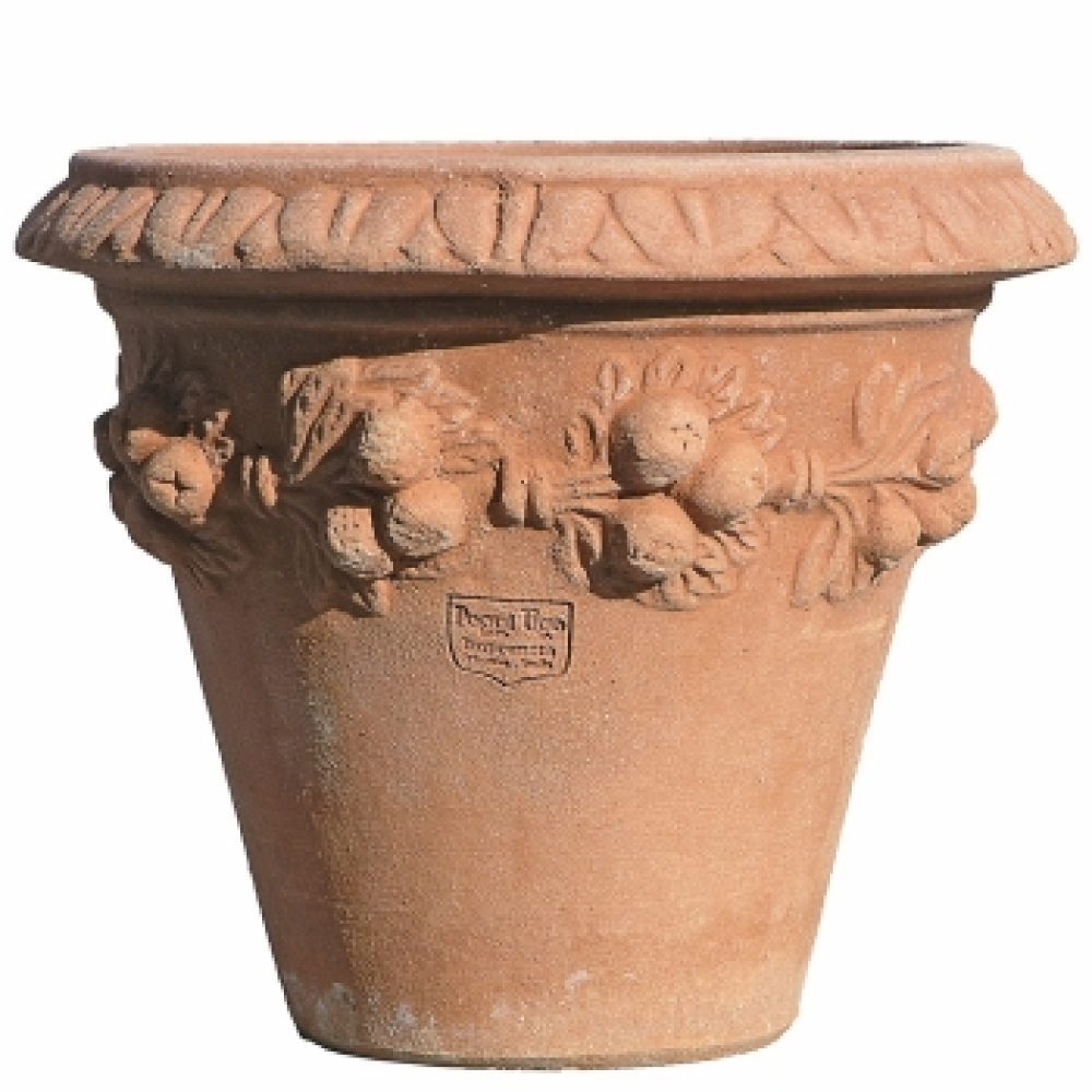Petit pot de plantation en terracotta d’Impruneta – artisanat toscan signé Poggi Ugo